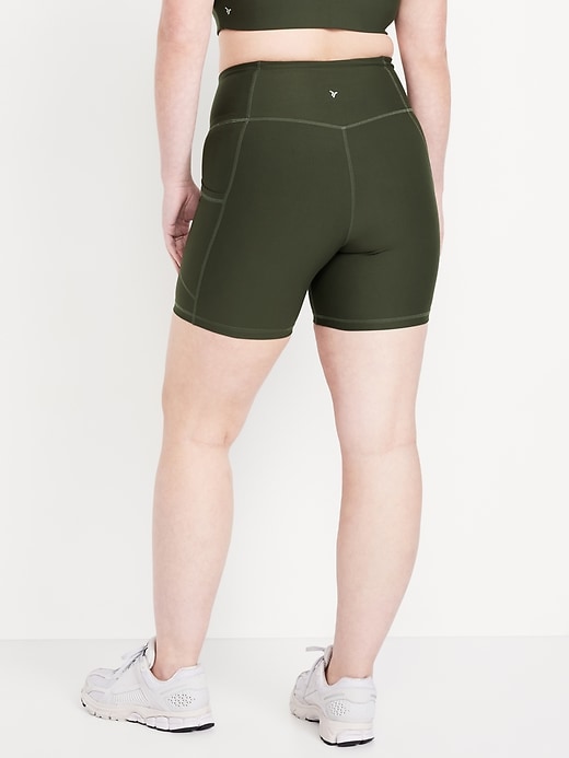 Image number 5 showing, High-Waisted PowerSoft Pocket Biker Shorts -- 6-inch inseam