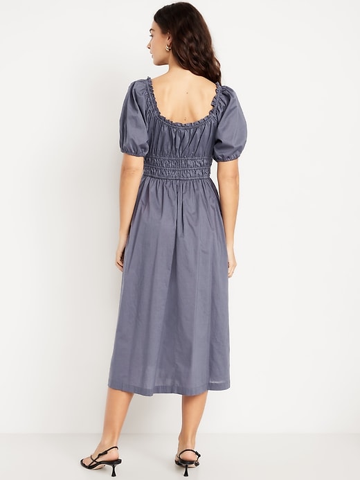 Image number 2 showing, Fit & Flare Puff-Sleeve Midi Dress