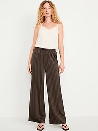 Image number 2 showing, High-Waisted Satin Wide-Leg Pants