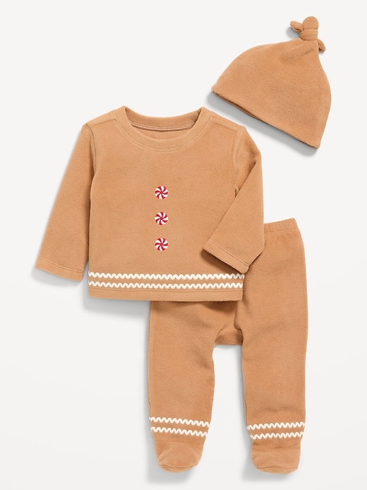 Voir une image plus grande du produit 2 de 2. Ensemble layette 3 pièces en micromolleton à imprimé pour bébé