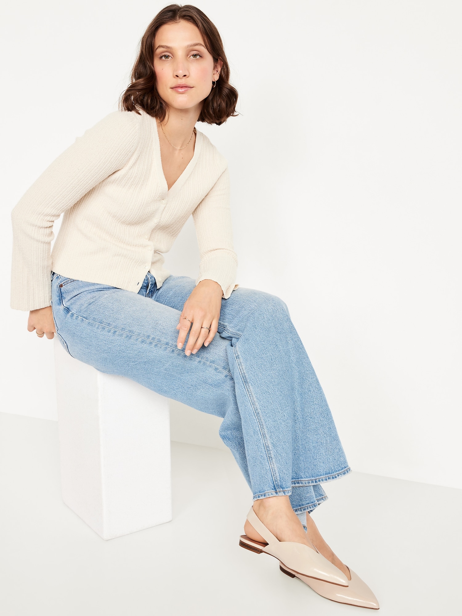Wide Strap Slingback Flats