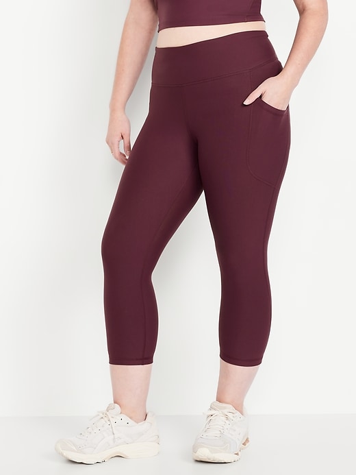 Image number 5 showing, High-Waisted PowerSoft Crop Pocket Leggings
