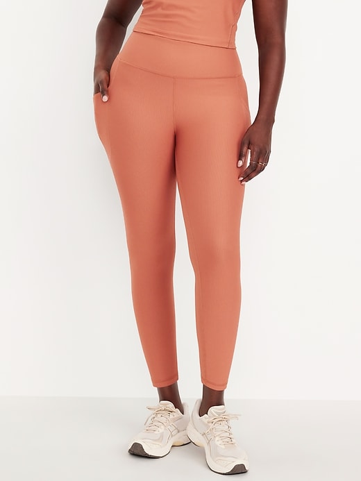 Image number 3 showing, High-Waisted PowerSoft Rib Pocket Leggings