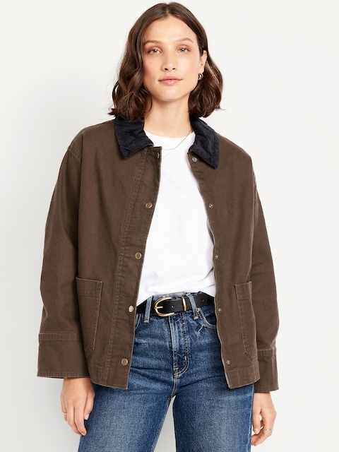 Veste campagnarde en toile - Brun