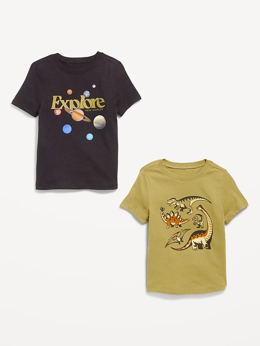 View large product image 2 of 2. Unisex Short-Sleeve Graphic 2-Pack T-Shirt for Toddler