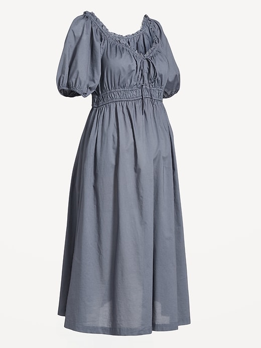 Image number 2 showing, Maternity Puff-Sleeve Midi Dress