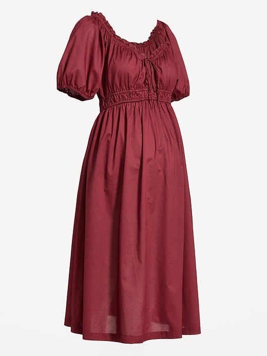 Image number 2 showing, Maternity Puff-Sleeve Midi Dress
