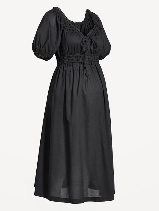 Image number 4 showing, Maternity Puff-Sleeve Midi Dress