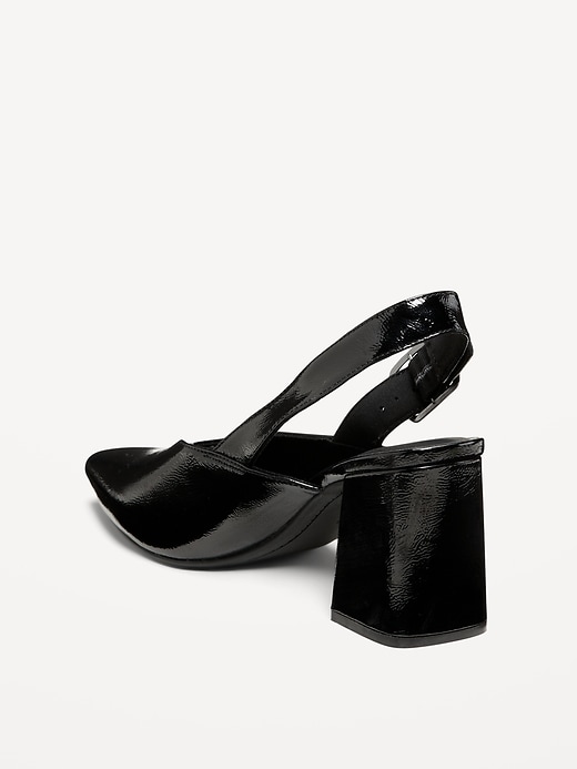 Image number 8 showing, Faux-Leather Slingback Heels for Women