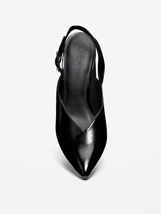 Image number 6 showing, Faux-Leather Slingback Heels for Women