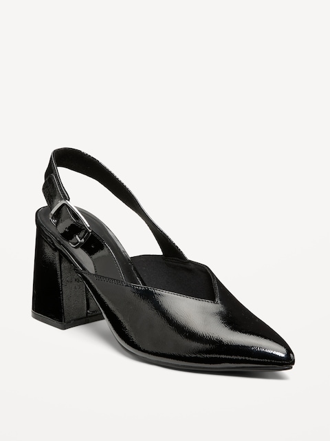Chaussures à talon haut à bride arrière en similicuir pour femme