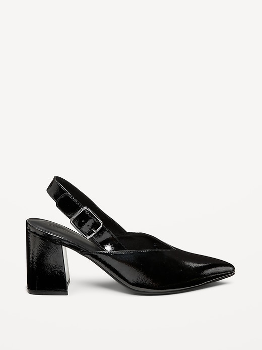 Image number 7 showing, Faux-Leather Slingback Heels for Women