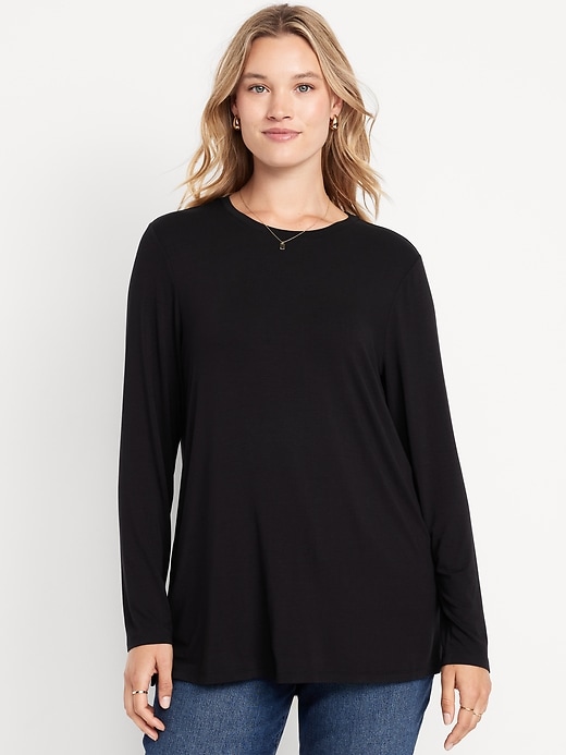 Image number 4 showing, Luxe Long-Sleeve Crew-Neck Tunic
