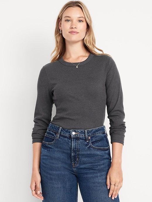 Image number 4 showing, Snug Long-Sleeve Crew-Neck T-Shirt