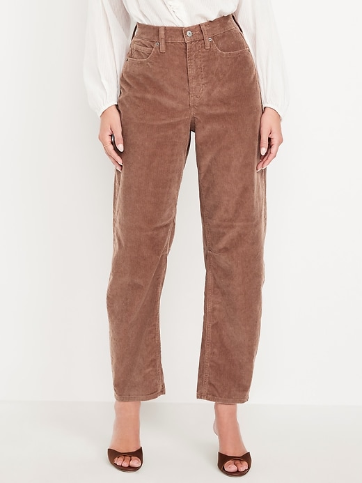 Image number 2 showing, High-Waisted Barrel Ankle Corduroy Pants