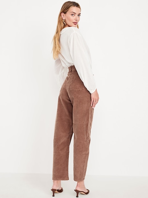 Image number 3 showing, High-Waisted Barrel Ankle Corduroy Pants