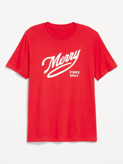 Holiday-Graphic T-Shirt - Merry Vibes Only (Red)