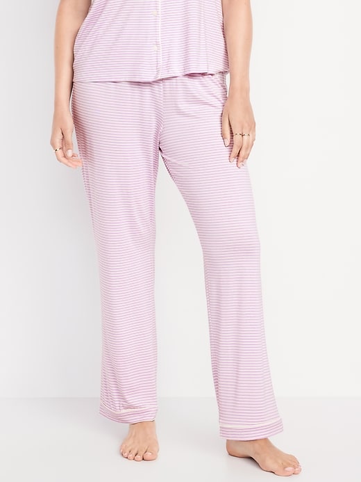 Image number 5 showing, Mid-Rise Classic Jersey Pajama Pants
