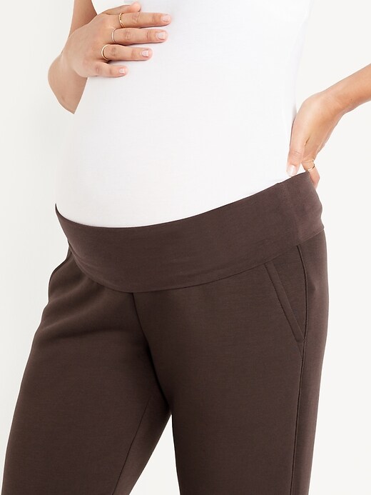 Image number 5 showing, Maternity Bounce Fleece Rollover-Waist Jogger Sweatpants
