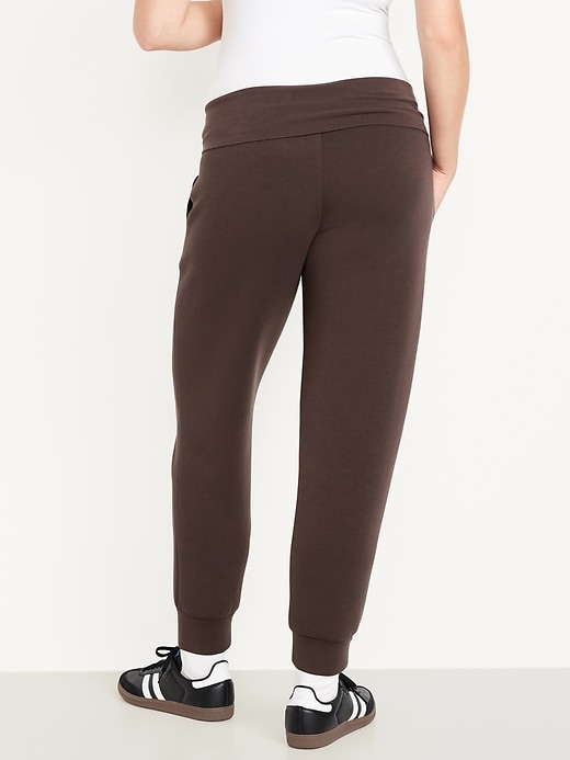 Image number 2 showing, Maternity Bounce Fleece Rollover-Waist Jogger Sweatpants