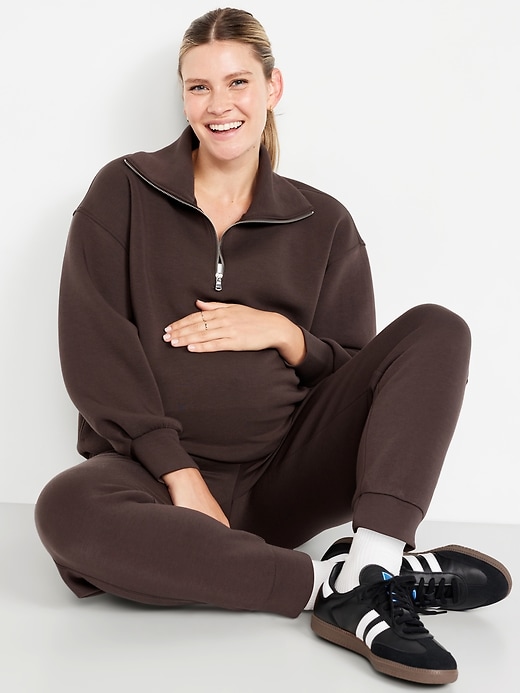 Image number 8 showing, Maternity Bounce Fleece Half-Zip Pullover
