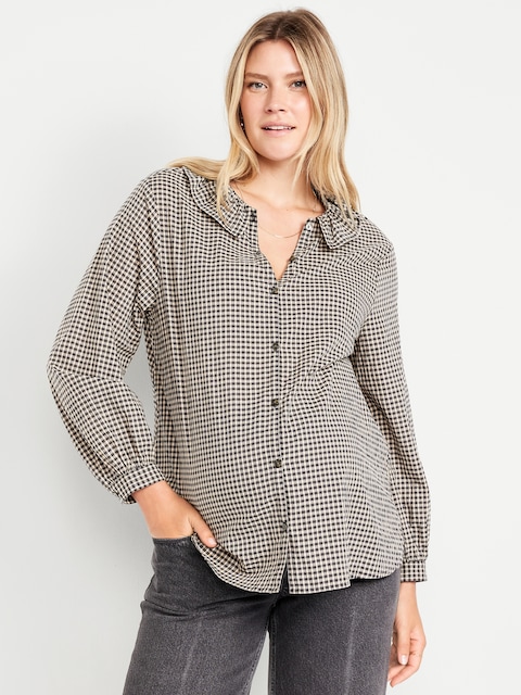 Chemise à manches longues à volants de maternité