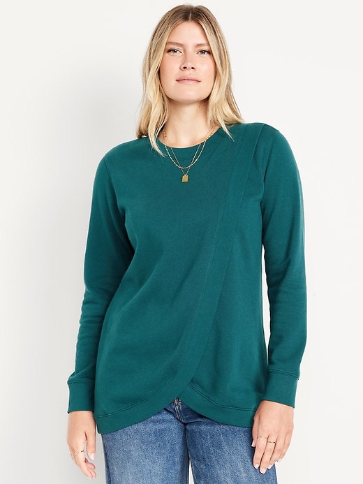 Image number 1 showing, Maternity Cross-Front Nursing Tunic
