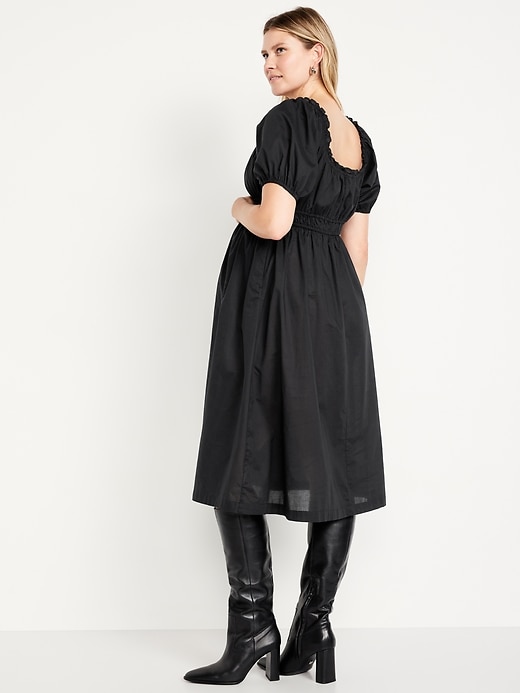 Image number 2 showing, Maternity Puff-Sleeve Midi Dress