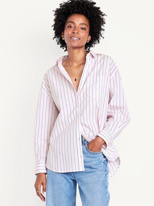 Image number 1 showing, Oversized Button-Down Boyfriend Shirt