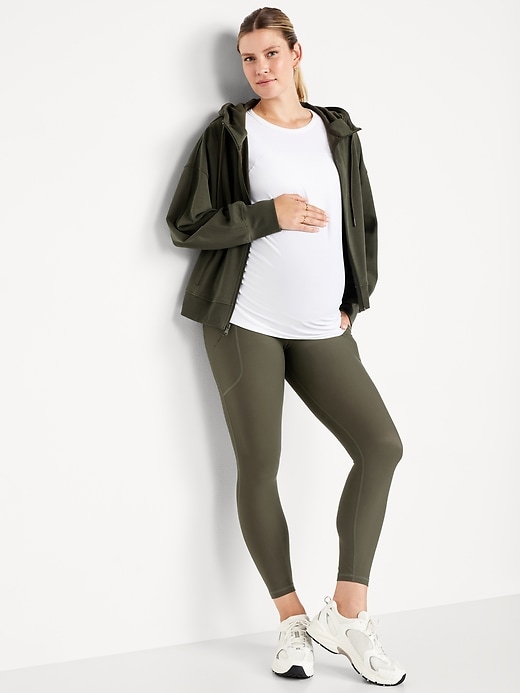 Image number 3 showing, Maternity Full-Panel PowerSoft 7/8 Leggings