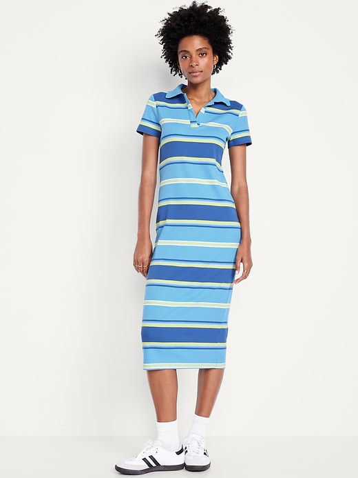 Image number 1 showing, Short-Sleeve Polo Maxi Dress