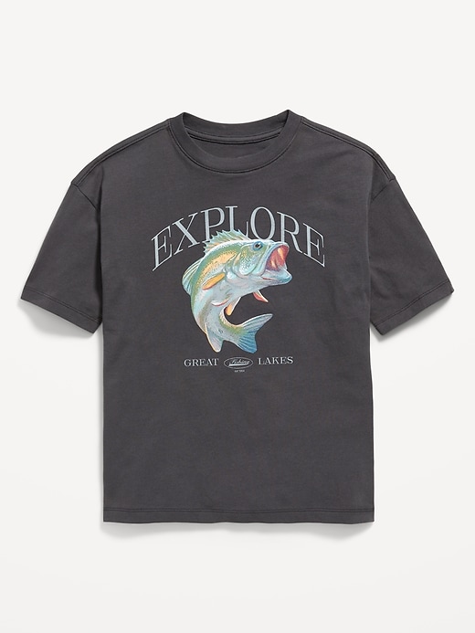 View large product image 1 of 2. Oversized Short-Sleeve Graphic T-Shirt for Boys