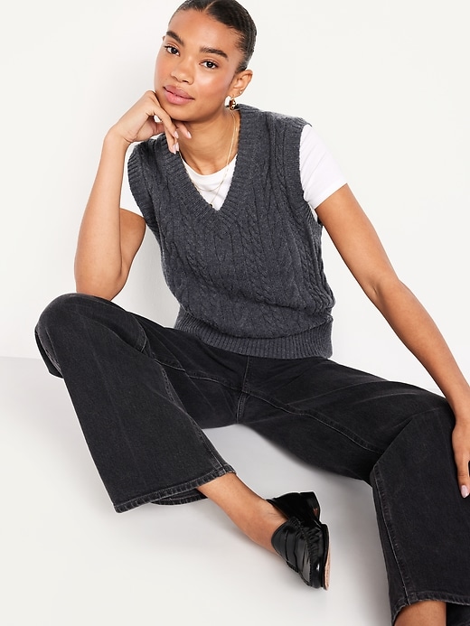 Image number 3 showing, Wool-Blend Cable-Knit Vest