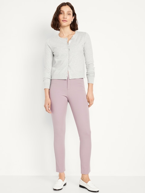 Pantalon Pixie ajusté à taille haute longueur cheville - Gris