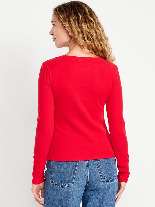 Image number 2 showing, Long-Sleeve Cozy V-Neck Top