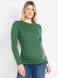 L'image numéro 1 présente T-shirt moulant ras du cou de maternité