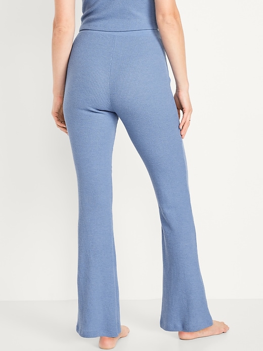 Image number 2 showing, High-Waisted Cozy Waffle Flare Pants