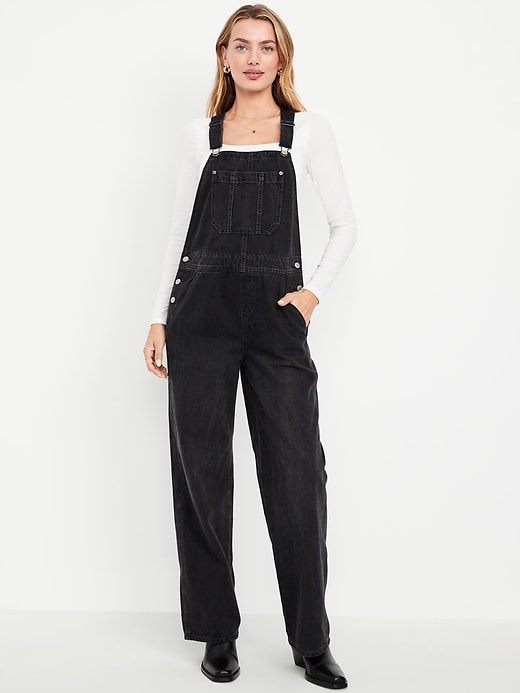 Image number 1 showing, Baggy Wide-Leg Jean Overalls