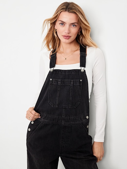 Image number 6 showing, Baggy Wide-Leg Jean Overalls
