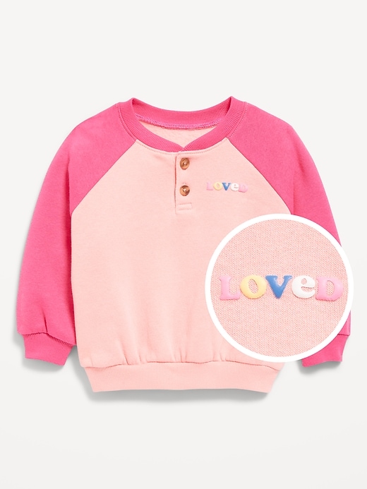 Voir une image plus grande du produit 1 de 2. Chandail en coton ouaté à motif à encolure ras du cou pour bébé