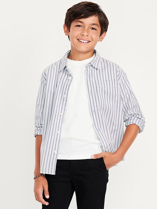 Voir une image plus grande du produit 1 de 2. Chemise d’uniforme oxford légère pour garçon