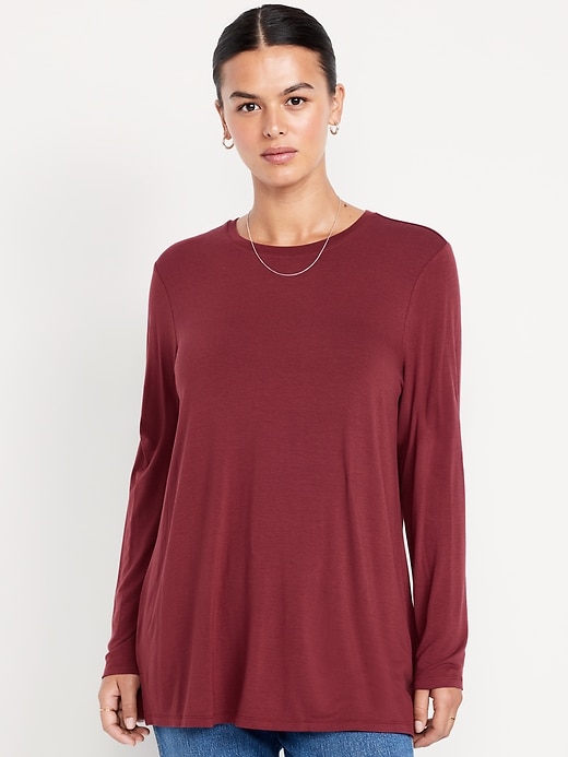 Image number 4 showing, Luxe Long-Sleeve Crew-Neck Tunic