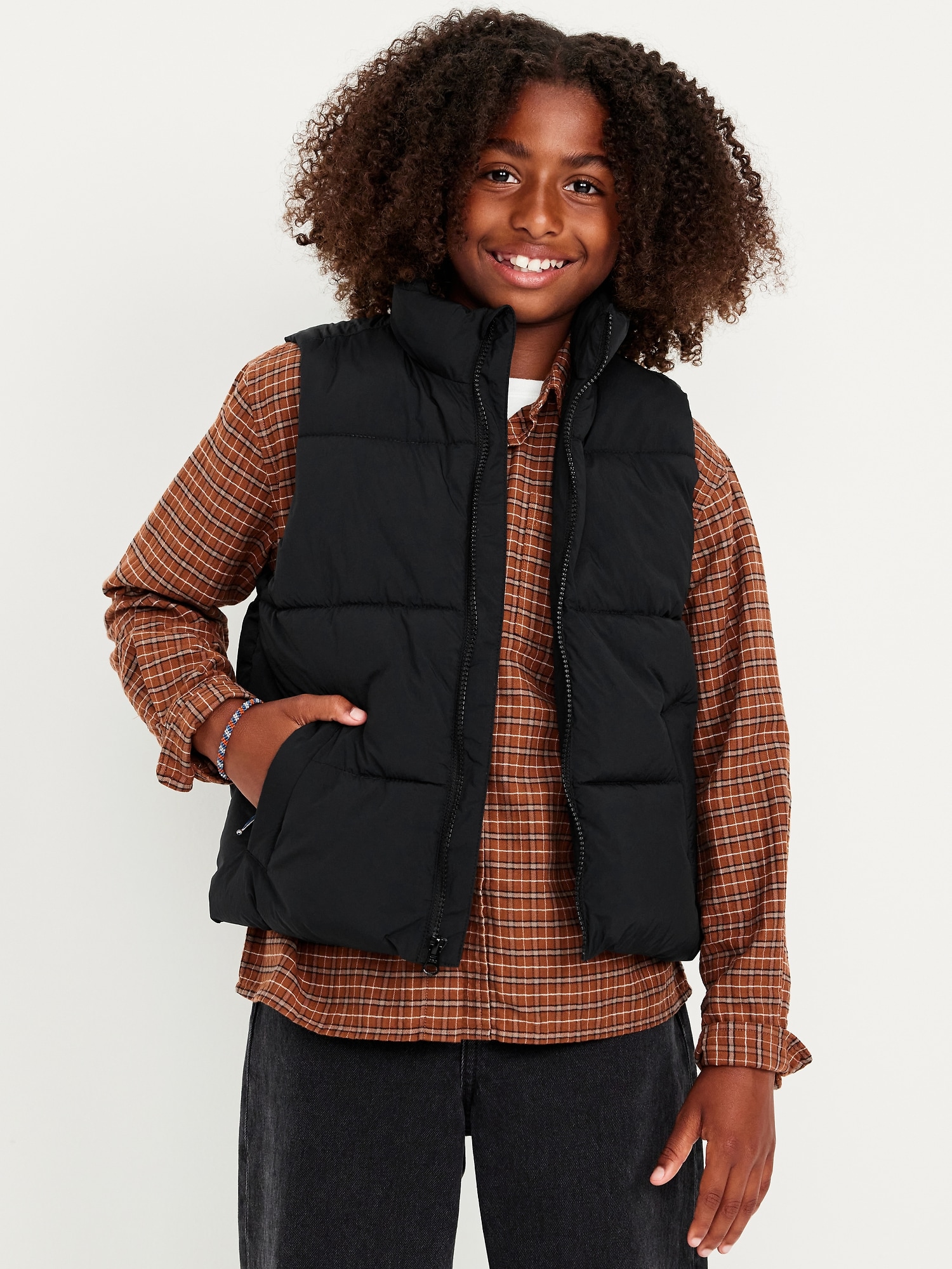 Water-Resistant Quilted Puffer Vest for Boys