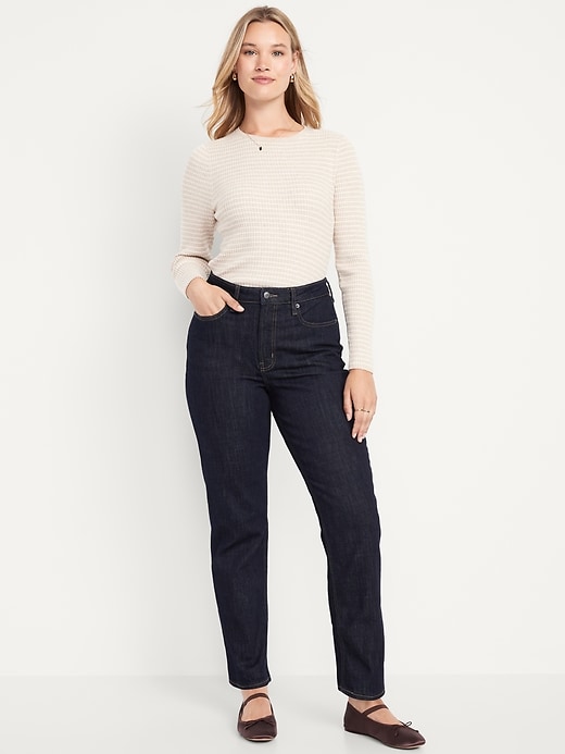 Image number 5 showing, Extra High-Waisted Straight Jeans