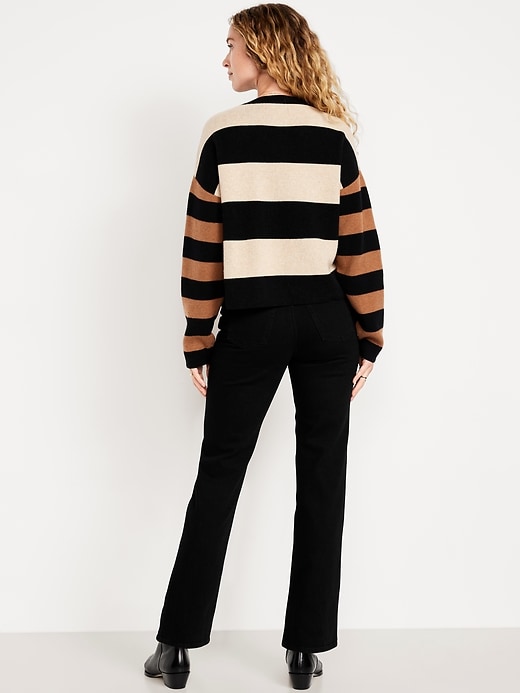 Image number 3 showing, Extra High-Waisted Straight Jeans
