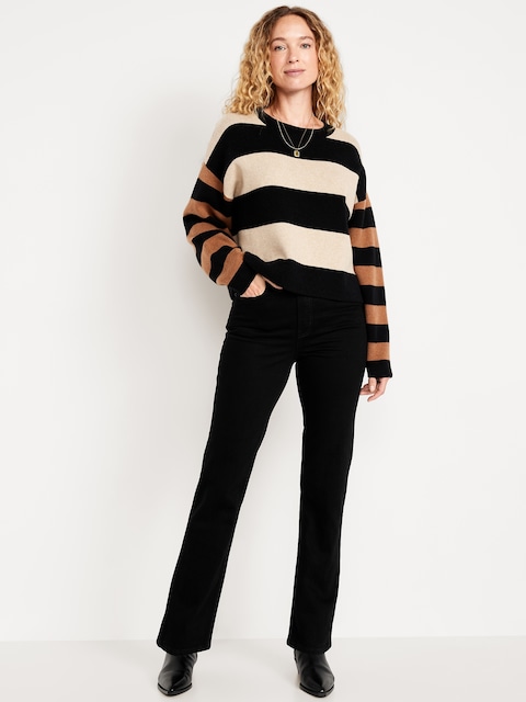 Extra High-Waisted Straight Jeans - Black