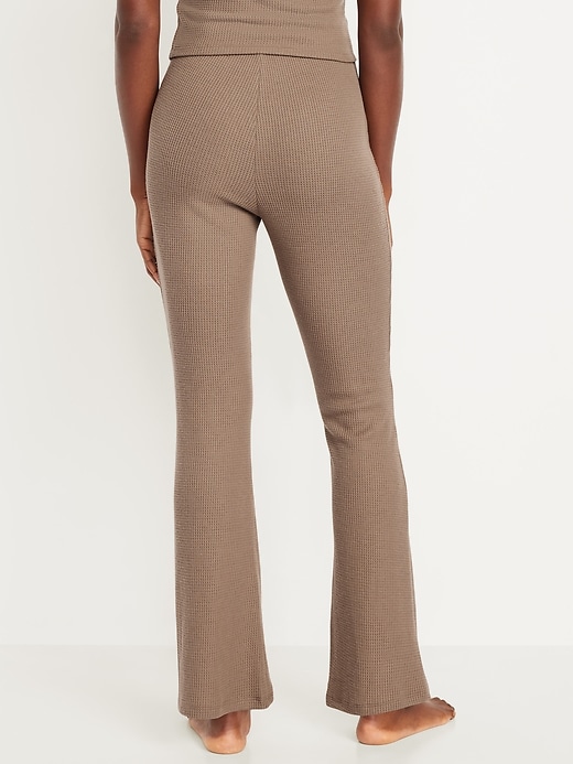 Image number 2 showing, High-Waisted Cozy Waffle Flare Pants