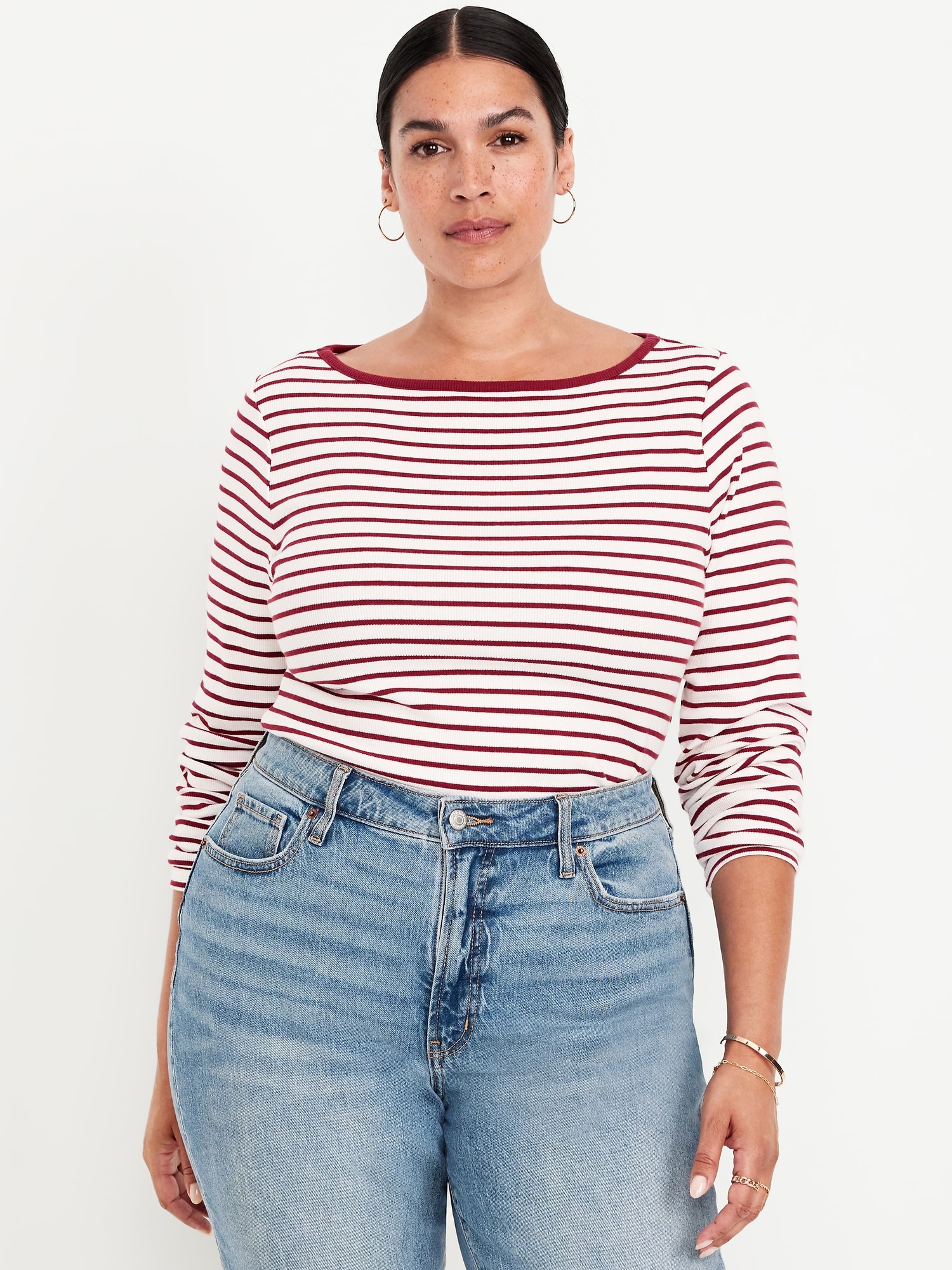 Snug Long-Sleeve Boatneck T-Shirt | Old Navy