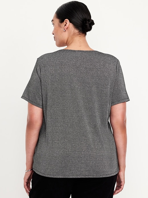L'image numéro 7 présente T-shirt ras du cou luxueux scintillant