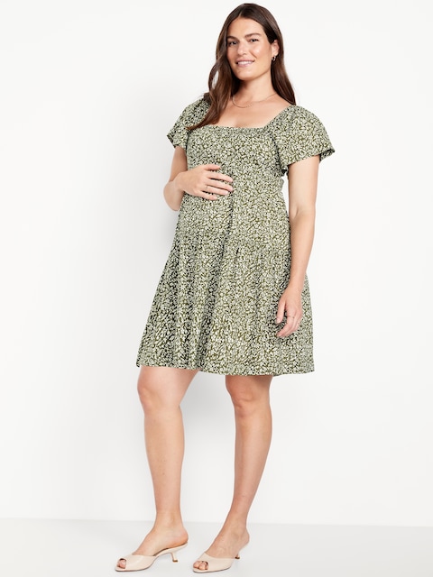 Maternity Square-Neck Mini Dress